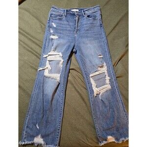 Risen Womens Jeans. Distressed High Waist Size 11 Crop Jean